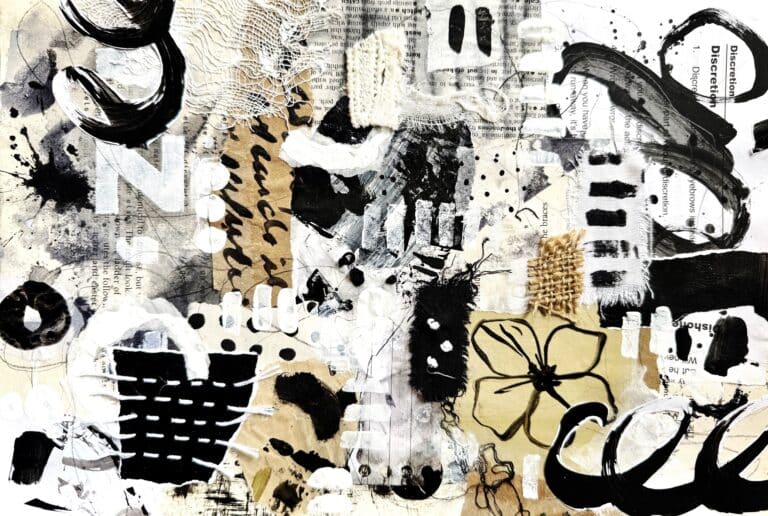 Black-white-brown-Neutral-earthy-vintage-collage-master-sheet-mixed-media-collage-paper-fabrics-textile-debasree-dey-art-3149 copy
