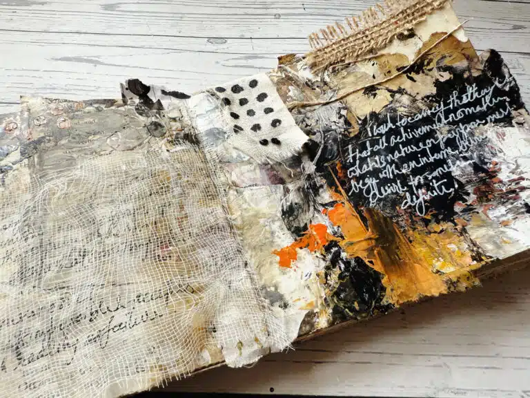 Grungy-art-journal-page-Texture-collage-mark-making-Mixed-media-debasree-dey-art-2549