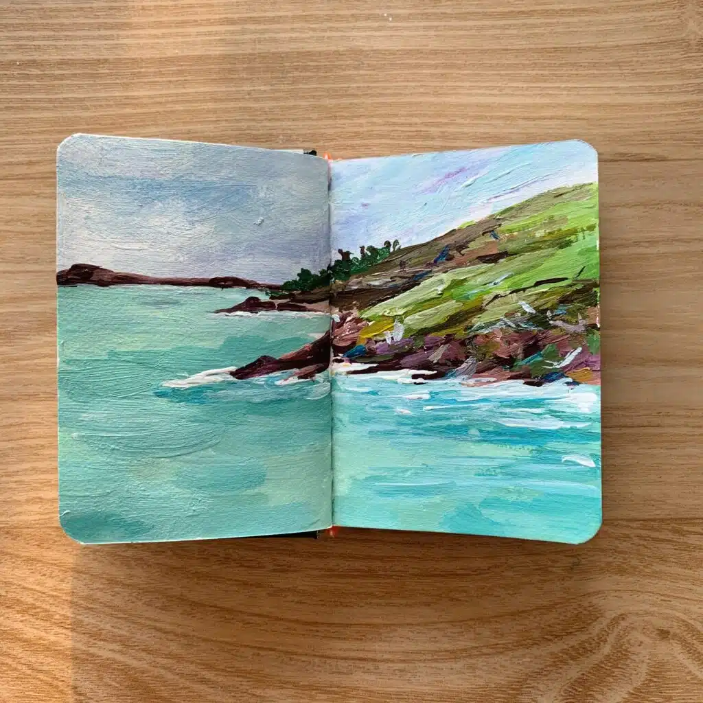 aesthetic-seascape-painting-mixed-media-acrylic-painting-ideas-easy-simple-tutorial-beach-scenes-mini-canvas-step-by-step-for-beginners-debasree-dey-art-0424
