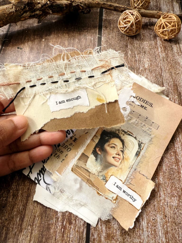 Clusters-Concertina-artist-book-accordion-fold-Mixed-media-junk-journal-collage-paper-fodder-tutorial-diy-debasree-dey-art-7640