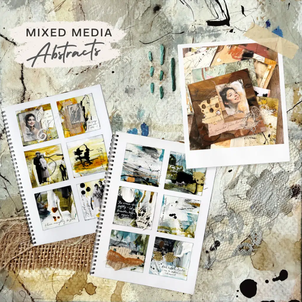Mini-abstract-paintings-Mixed-media-sketchbook-art-journal-mark-making-collage-paper-debasree-dey-art-7