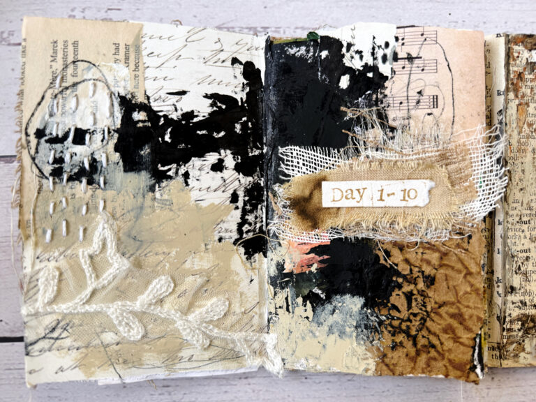 100-day-project-mixed-media-artist-book-art-journaling-handmade-vintage-textile-fabric-texture-collage-junk-journal-collage-paper-debasree-dey-art-9497