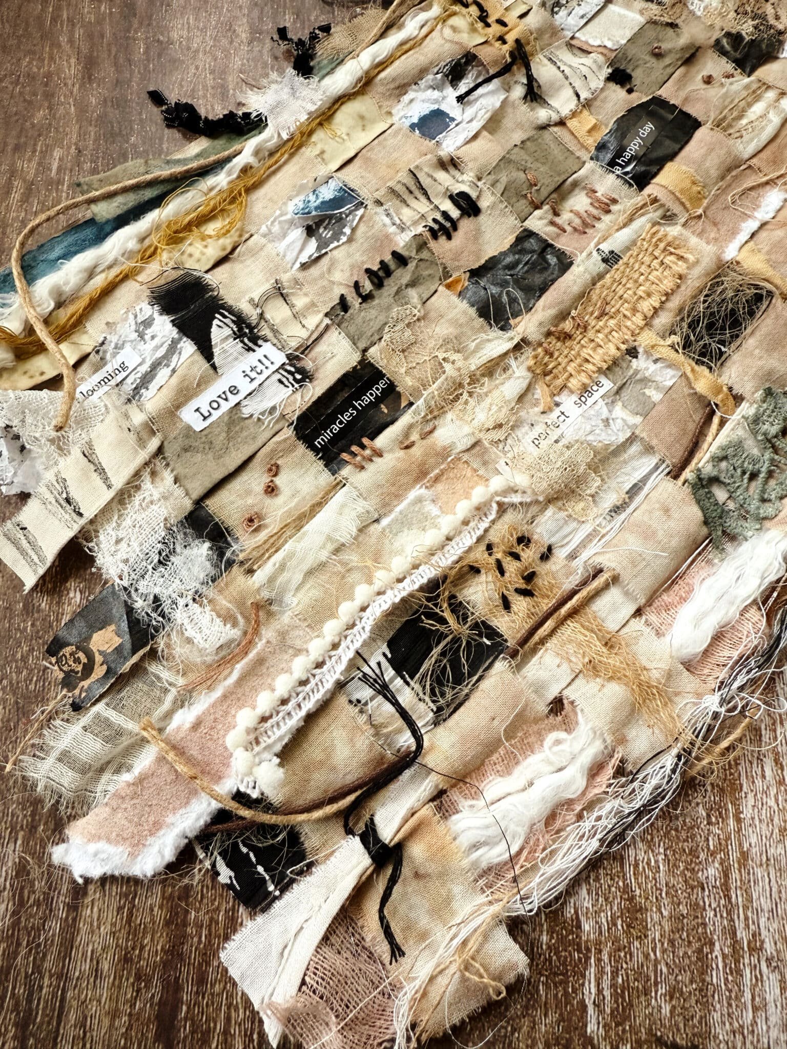 Textiles Photo Collage 25+ Stunning Fabric Collage Ideas: Small Textile Art Built from Scraps ...