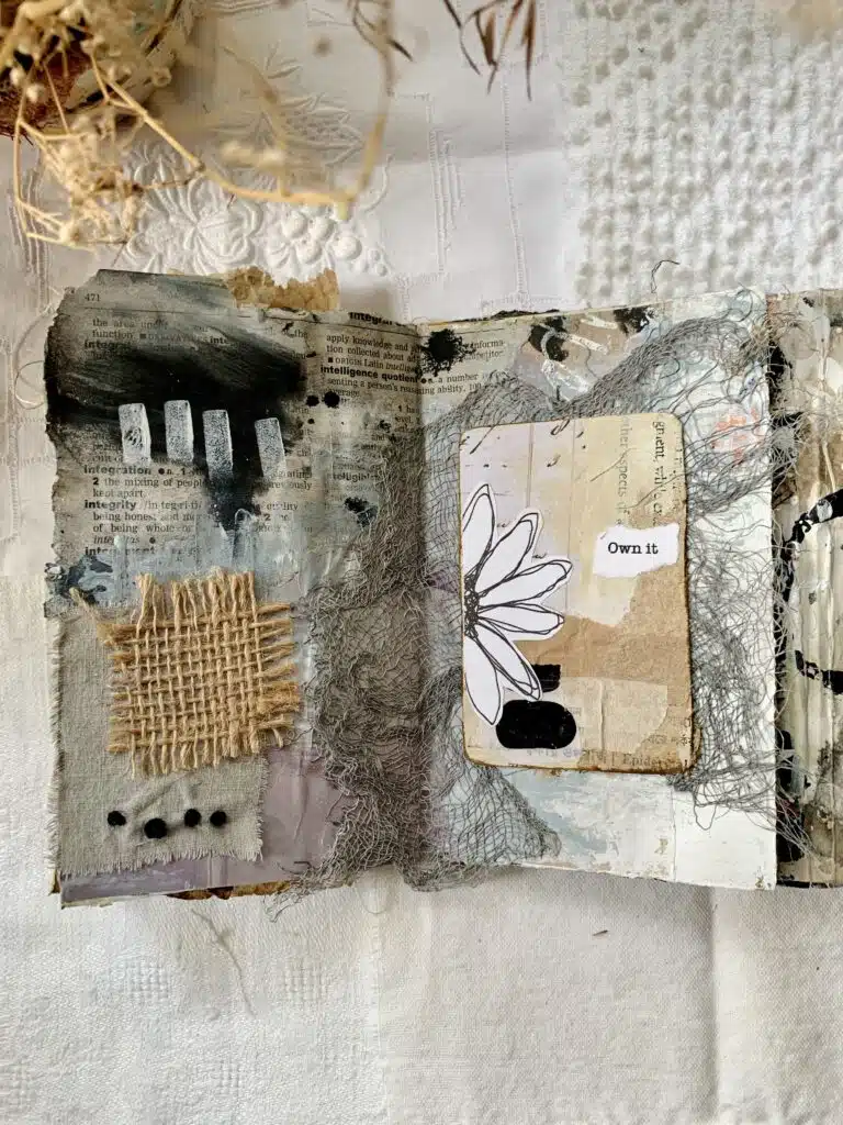 51-60-Mixed-media-Concertina-Art-journal-artist-book-collage-texture-accordion-fold-junk-journal-100-day-challenge-debasree-dey-art-0366