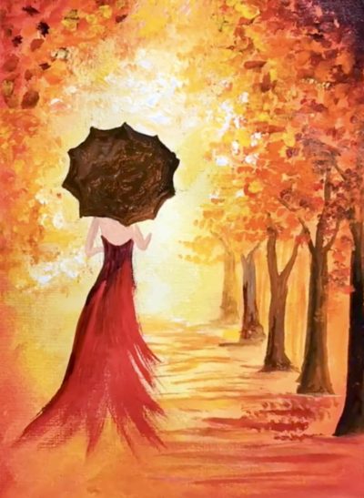 Lady-autumn-beginner-acrylic-painting-tutorials-step-by-step-landscapes-step-8