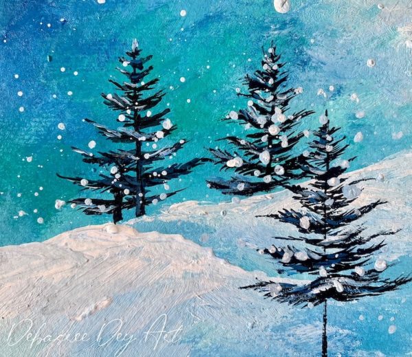 Winter-landscape-painting-ideas-acrylic-debasree-dey-art 1.1